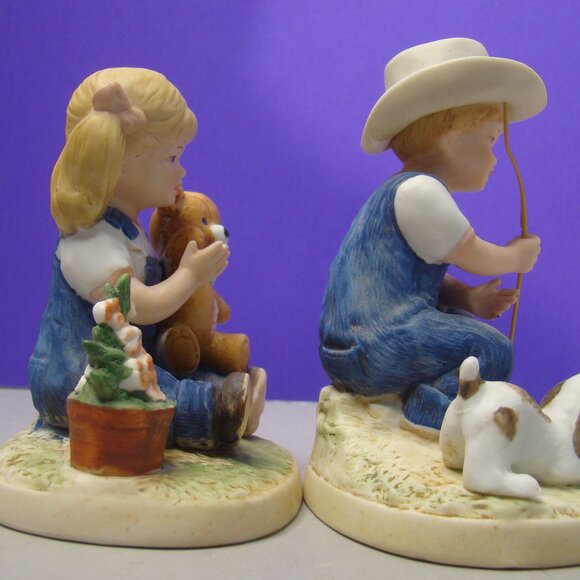 "AFTER CHORES" VNTG Retired Denim Days HomCo #1504 Pair Home Interiors - Picture 9 of 16